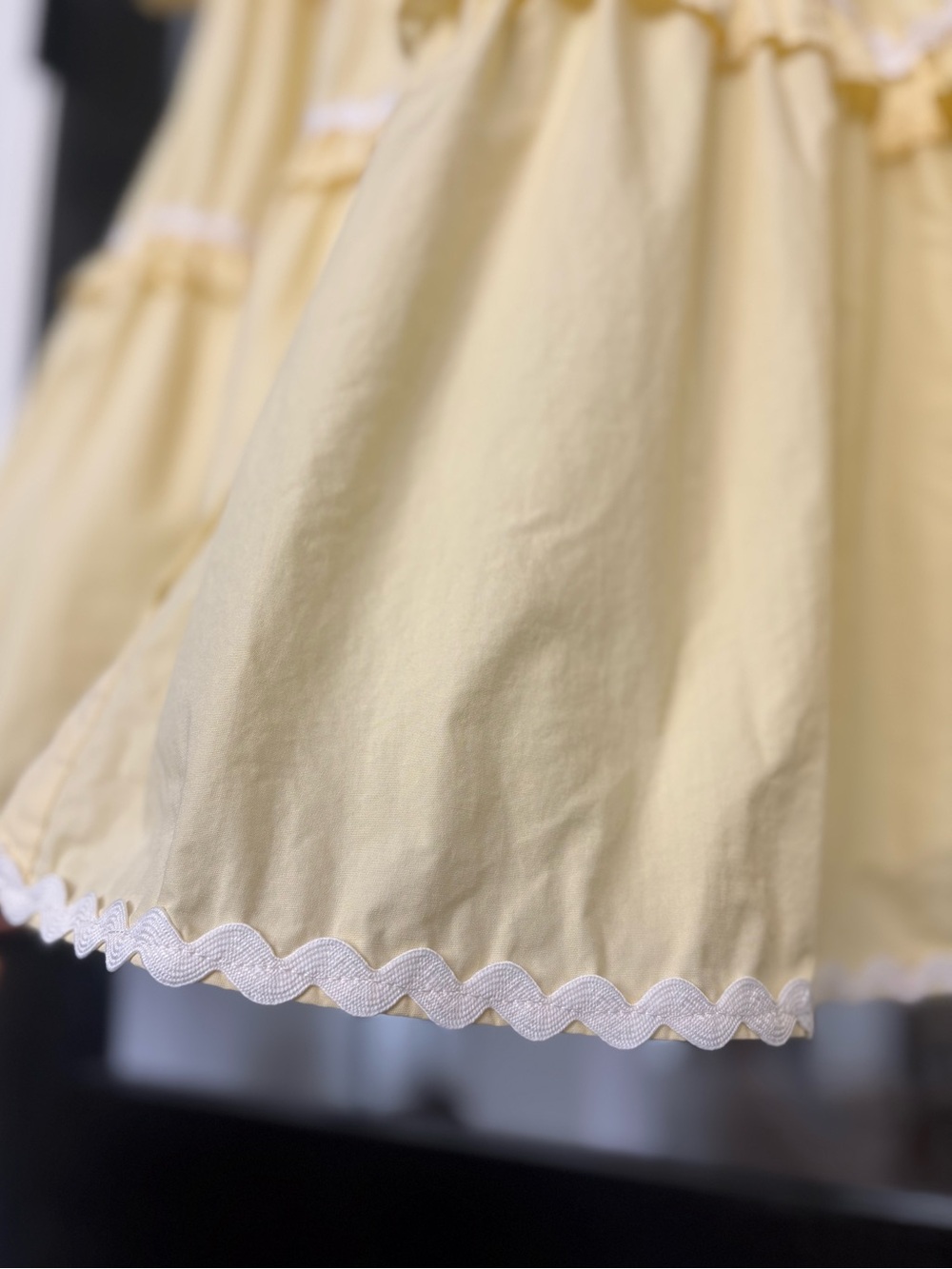 Petal & Pup Shively Puff Sleeve Ruffle Cotton Shirtdress Butter Yellow - Size 8 - Picture 5 of 10